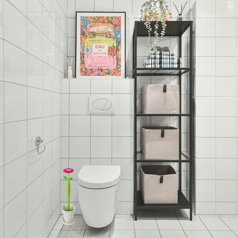 Vigar Flower Power Toilet Brush Set - Toilet Brush with Daisy Handle and Flowerpot Base, Durable Bristles