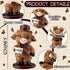 Foilswirl 3 Pcs Coffee Highland Cow Figurines for Book Shelf Desk Decor, Highland Cows Themed Gifts Resin Statue Cow