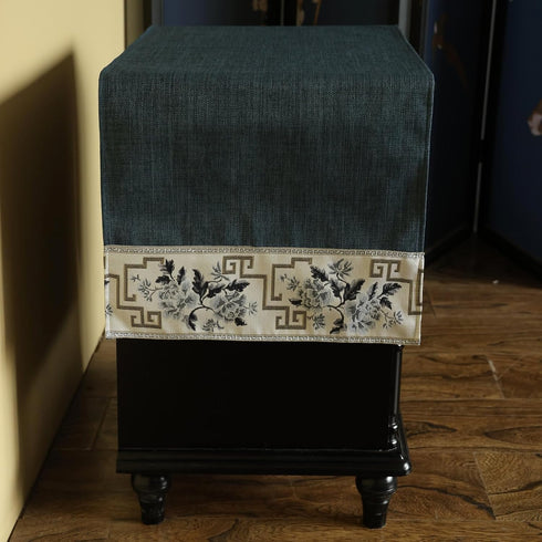 LAVSHOME Room(Blue,43.3" Lx15.7 Embroidered Nightstand Cover Cloth.Anti-Slip End Table Cover Cloth for Bedroom,Square