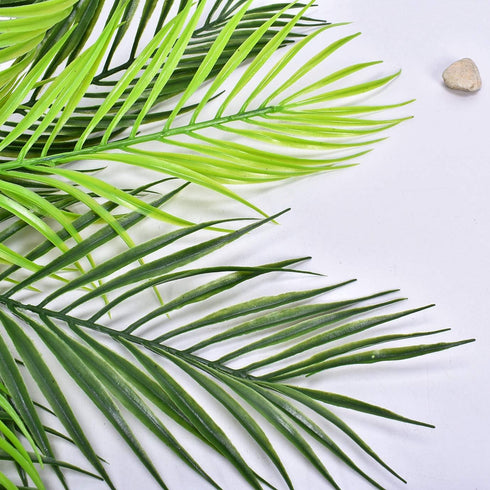 Artificial Palm Plants, Plastic Tropical Palm Tree Shrubs Fake Greenery Decor for Indoor Outdoor Home Garden, 2 Pack