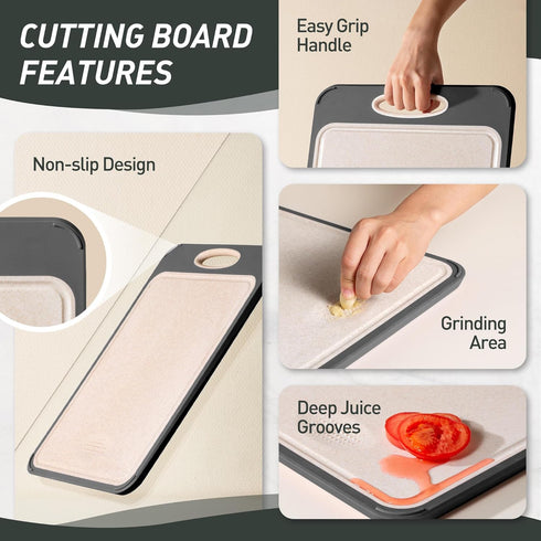 2025 (16"L 11"W) Stainless Steel Cutting Board, Non Toxic Cutting Board for Kitchen Double Sided Food Grade, Chopping