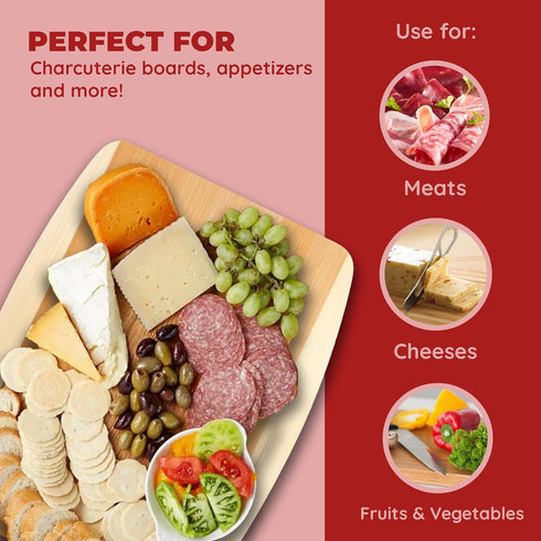 Bamboo Cutting Board Set: Eco-Friendly Wood for Meal Prep and Serving, Charcuterie Boards in Assorted Sizes