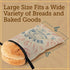 Pack 3, 17.5 12 1 Gusset IMPRESA Reusable Bread Bags - Dual Seal Sourdough Storage & Bread Machine - Dishwasher