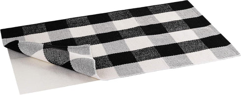 Buffalo Plaid Rug - Black and White Checkered Outdoor Rug, Washable 24x36 Inches