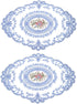 uxcell 2Pack Retro Lace Placemat 12x16-in Oval Embroidered Table Place Mats French