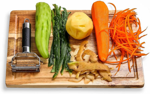 Deiss PRO Dual Julienne Peeler & Vegetable Peeler - Non-slip Handle, Y Peeler for Veggie Noodles