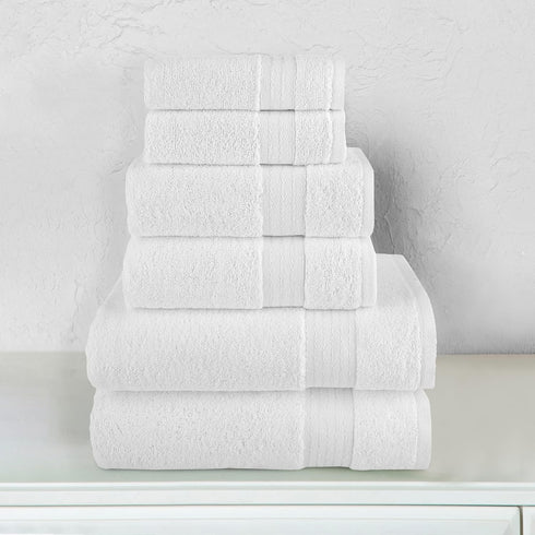 6-Piece Set, 2 2 2 100% Elegant Comfort Premium Cotton Towel Includes Washcloths, Hand Towels and Bath Towels, Turkish