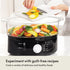 BELLA Two Tier Food Steamer, 7.4 QT, Stainless Steel, Stackable Baskets & Dishwasher Safe Lids