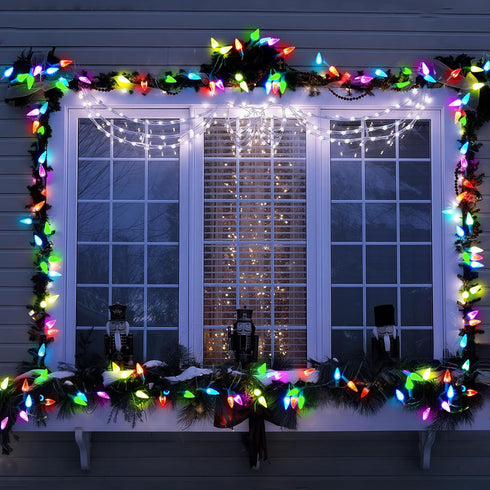 C6 60 20ft 8 WBao Battery Operated Christmas Lights, LED String Lights with Modes, Auto Timer, Waterproof for Indoor