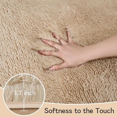 LEDODO 6' 9') Fluffy Area Rugs for Bedroom - Soft Plush Shag Rug for Living Room Nursery Kids Room - Non Slip Fuzzy