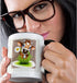 3dRose Jersey Cow In Grass Two Tone Mug, 11 oz - Black/White