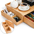 SOUJOY Bamboo Drawer Organizer for Coffee Pods, K Cup Organizer with Drawer and Side Storage Box for Kitchen