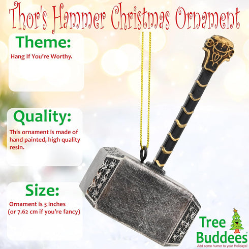 Tree Buddees Mjoelnir Thor's Hammer - Christmas Ornament Decoration