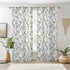 Renaiss Botanical Herbs Blackout Curtains, Vintage Eucalyptus Leaf Thermal Insulated Bedroom Window