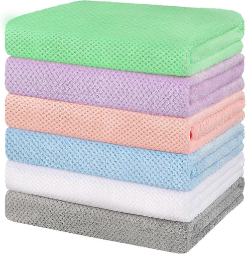 HOMEXCEL 6 Pack Bath Towel Set, (24 x 48 Inches) Microfiber Ultra