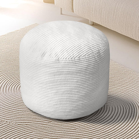 20"x 15" Dual-Size Corduroy Ottoman with Hidden Zipper Ergonomic Memory Foam Footrest Poufs for Office Desks, Couches