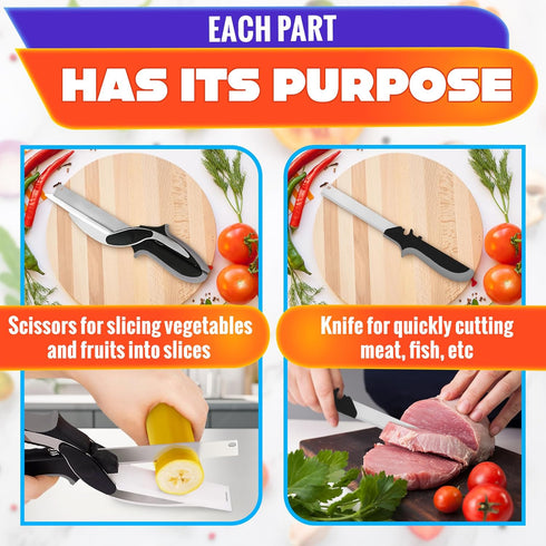 Vegetable Chopper Kitchen Scissors, Quick Vegetable Cutter Knife, Food Chopper Scissors for Meat and Fruit