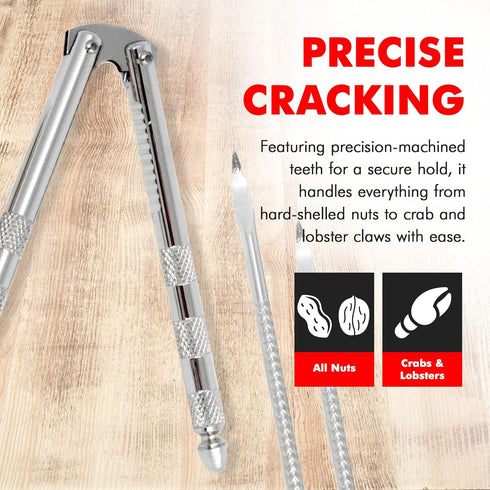 Chef Craft Classic Nut Cracker with Picks - 6.75 inch, Stainless Steel