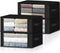 HomeHacks 4-Pack Clothes Organizer Storage Bags - Foldable Box with Clear Window and Sturdy Handles for Closet, 35L,