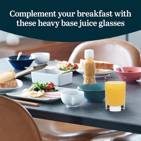 Set 8, Set Libbey Fruit Juice Glasses, Heavy Base Glass Drinking Glasses of Breakfast Juice Cups, Everyday Clear