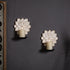 Set Farmhouse Candle Sconces of Two, Handcarved Wall Candle Holders Decorative, Flower Pattern, Distressed Finish