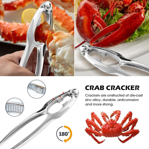 Upoomart Set 3 3 Set Premium Crab Crackers and Tools - Pieces Heavy Duty Stainless Steel Crab Crackers, Pieces Crab Leg