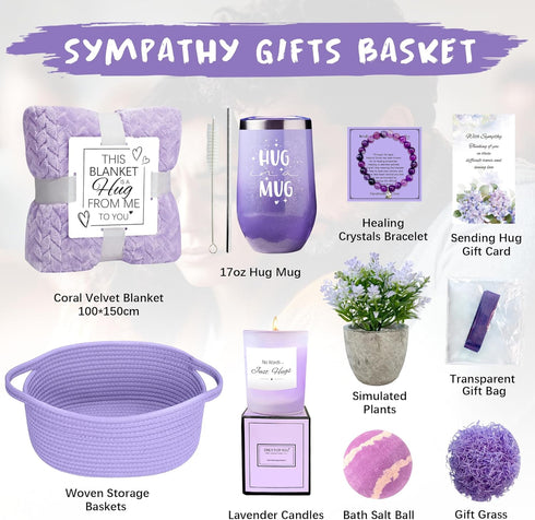 AMIDA Sympathy Gift Baskets Sympathy Gifts for Loss of Loved One Dad Mom Husband Sister Friend Bereavement Gifts