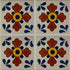 Fine Crafts Imports 3x3 Seville Talavera Mexican Tile - 16pcs Ceramic Floral, Multicolor, Water Resistant