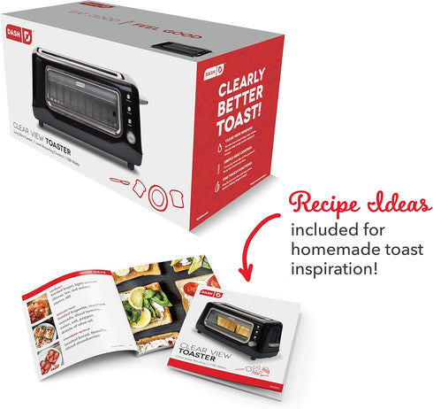 DASH Clear View Toaster: Extra Wide Slot Toaster with See Through Window - Grey