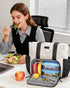 Bagstellar 15.6 Inch Puffer Lunch Tote Bag for Women, Laptop Work Bag with Insulated Lunch Compartment & Large Cup