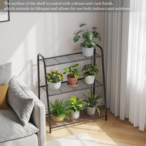 Kitsanery Plants,3 Metal Plant Stand Indoor Outdoor for Multiple Tier Plant Shelf,Large Heavy Duty Flower Holder Ladder