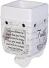 Elanze Designs Dream Bigger Actions Louder Faith Stronger Grey Leaves White Ceramic Stone Warmer