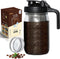 Cold Brew Coffee Maker Pitcher, 32oz Thick Glass Mason Jar with Spout Lid, Stainless Steel Filter for Iced Brew Coffee