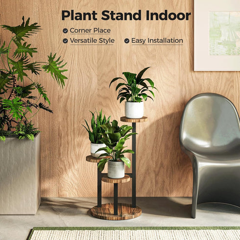 3 Bamworld Corner Plant Stand Indoor Metal Wood Plant Shelf Outdoor Tall Plant Stands Plant Tables Indoor Plant Rack