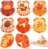 Whaline 600Pcs Fall Thanksgiving Mini Square Cupcake Liners, Pumpkin Leaf Acorn Cupcake Wrappers