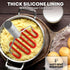 Zulay Kitchen Non-Scratch Potato Masher - Heavy-Duty Stainless Steel & Silicone Hand Masher, Red