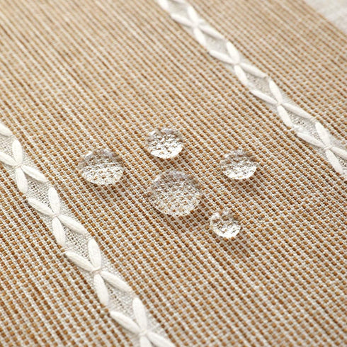 20x60 Inch SIELUNO Coffee Table Cover, Rustic Farmhouse Rectangle Table Cloth Cotton Linen Waterproof with Pockets
