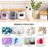 HomePekite 2 Pack Glass Laundry Pods Container, Clear Laundry Room Organization Containers with Lids & Labels, Powder