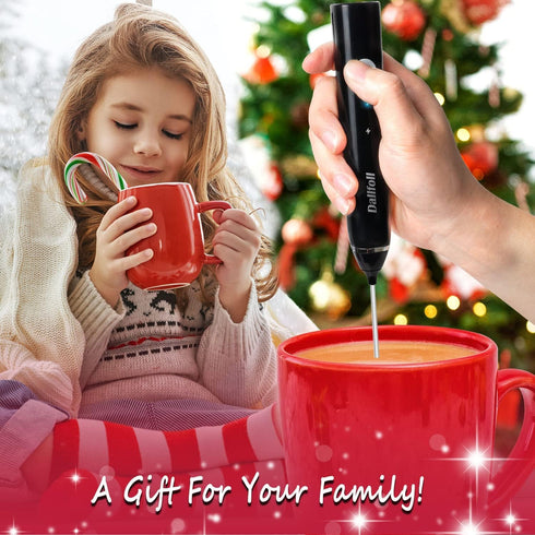 Dallfoll Milk Frother Handheld, USB Rechargeable Electric Foam Wand Maker for Coffee, 3 Speeds Mini Milk Foamer Drink