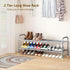 2 Closet LINZINAR Shoe Rack Tier Storage Organizer for Entryway Metal Grey