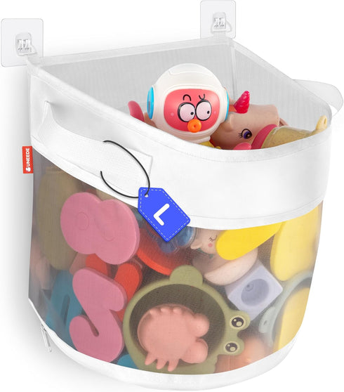 UNEEDE Bath Toy Organizer,4.15 Gallons Bathtub Toy Storage Organizer,Quick Access Bath Toy