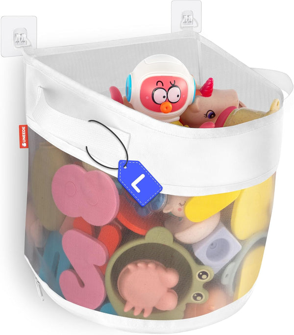 UNEEDE Bath Toy Organizer,4.15 Gallons Bathtub Toy Storage Organizer,Quick Access Bath Toy