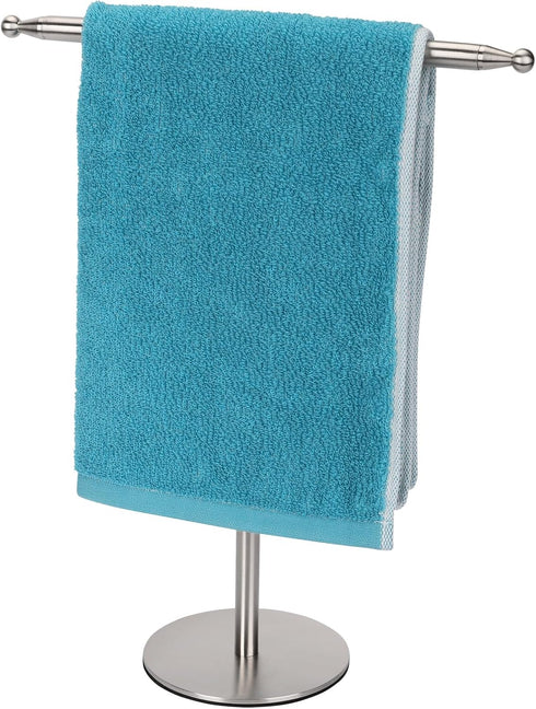 Stainless Steel T-Shape Hand Towel Holder Stand for Bathroom Vanity Countertop, Brushed Nickel Towel Rack
