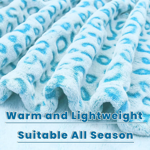 Cozy 40"x50" Blue Throw Blanket, Small Soft Fuzzy Baby Toddler Blankets for Girls Boys, Cyan Blue Gifts for Birthday