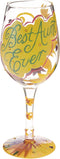 Lolita Best Aunt Ever Artisan Painted Wine Glass Gift