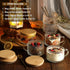 12pcs Set 14oz LANDNEOO Irish Coffee Glasses, Vintage Coffee Mugs, Overnight Oats Containers with Bamboo Lids