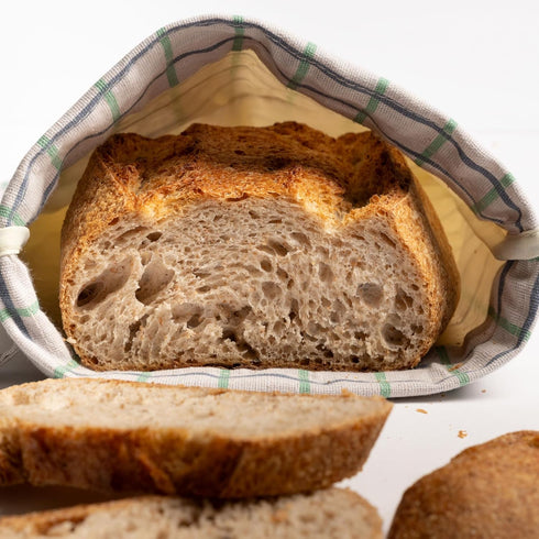 Keeki Bag - The Original Beeswax Lined Bread Bag for Homemade & Sourdough | Reusable Linen Bread Storage | Beeswax Wrap