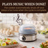 EGC855SS 7-Egg Elite Gourmet Easy Egg Cooker, Capacity, Soft, Medium, Hard-Boiled, Omelets, Poached Eggs, Plays Melody