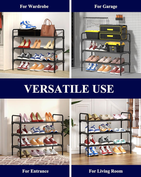 Closet, 27.6" Kitsure Shoe Rack for Sturdy Shoe Storage for Entryway, Space-Saving Shoe Rack Small and Shoe Shelf