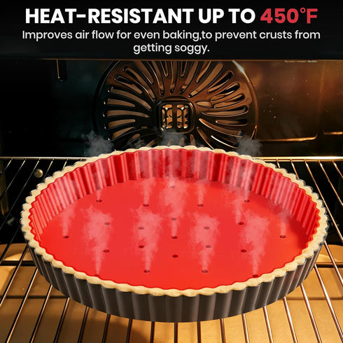 Kit,9 Inch Tart Pan Tart Pans with Removable Bottom,Non-stick Fluted Quiche Pan with Silicone Crust Shaper,Pie